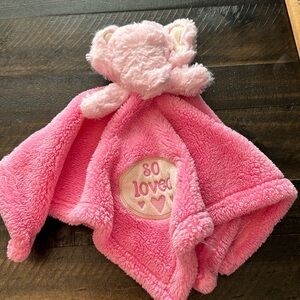 Baby Gear Pink Elephant SO LOVED Plush Lovey Security Blanket Toy